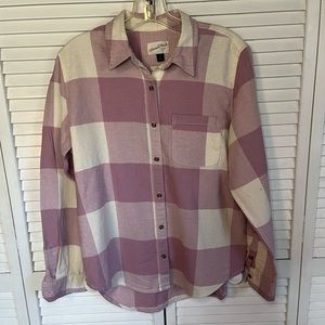 Universal Thread Pink and White Flannel Shirt, Size Small‎